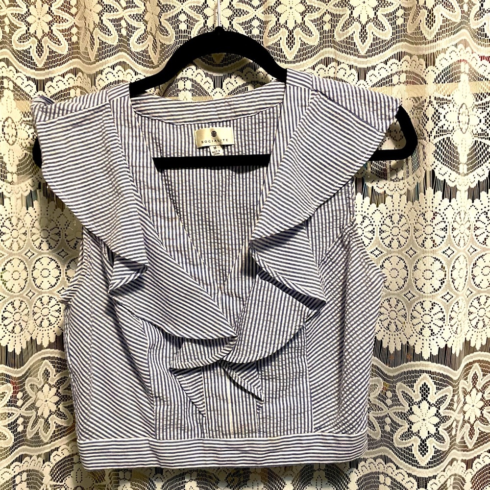 Ruffle cropped tank